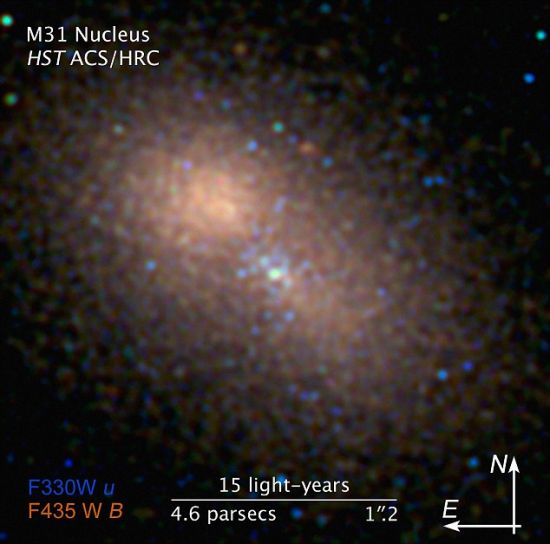 '哈勃拍星系中央照：潜伏黑洞质量相当1亿个太阳'