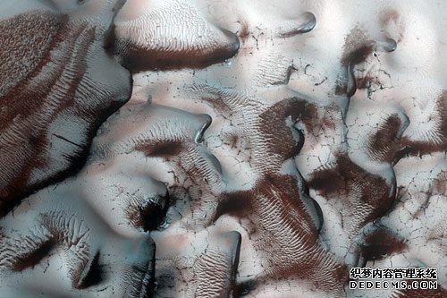 '美宇航局发现火星表面有绚丽霜花地形'