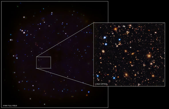 '最古老星系中心发现超大质量黑洞'